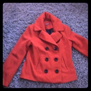 Women’s Orange Pea Coat